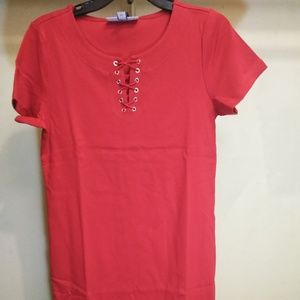 Karen Scott Women's Lace-up Shift Dress